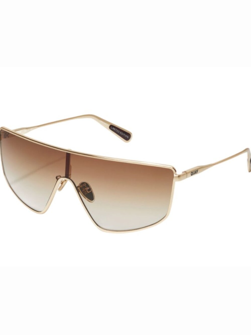 QUAY ENTOURAGE NO-NS-2438-BGL-SEP- Brush Gold Frame/ Sepia Brown Lens Sunglasses